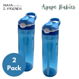 [2-Pack] Maya & Friends Tritan Water Bottle - 750ml (Blue)
