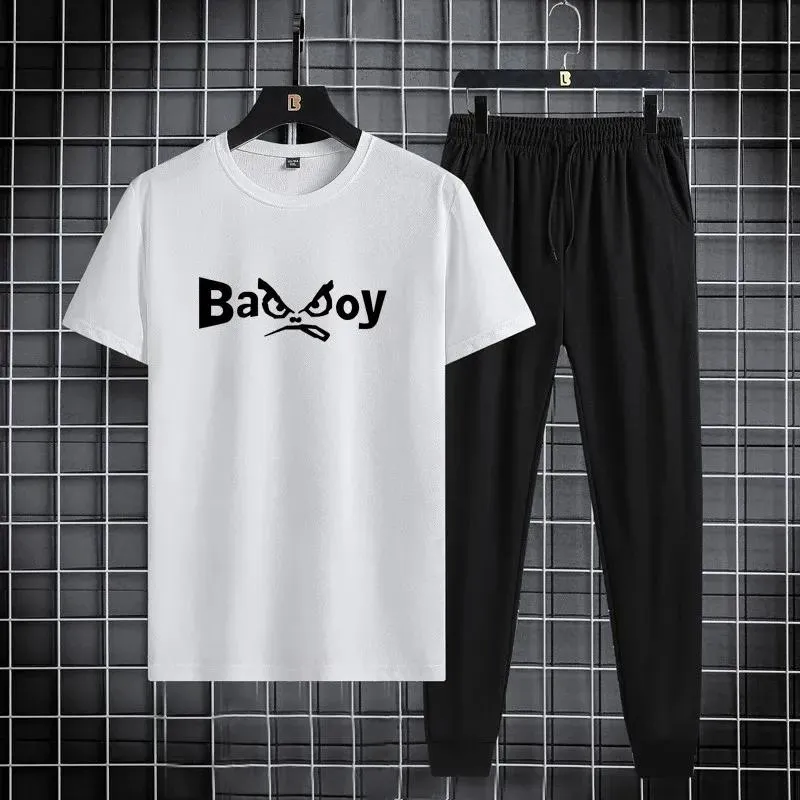 2 Pcs Men's Polyester Printed Track Suit
