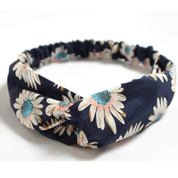 2018  korean style Women Hair Accessories Turban flower Headband Floral Prints Bandanas Elastic Hair Bands Gum Hair for Girls