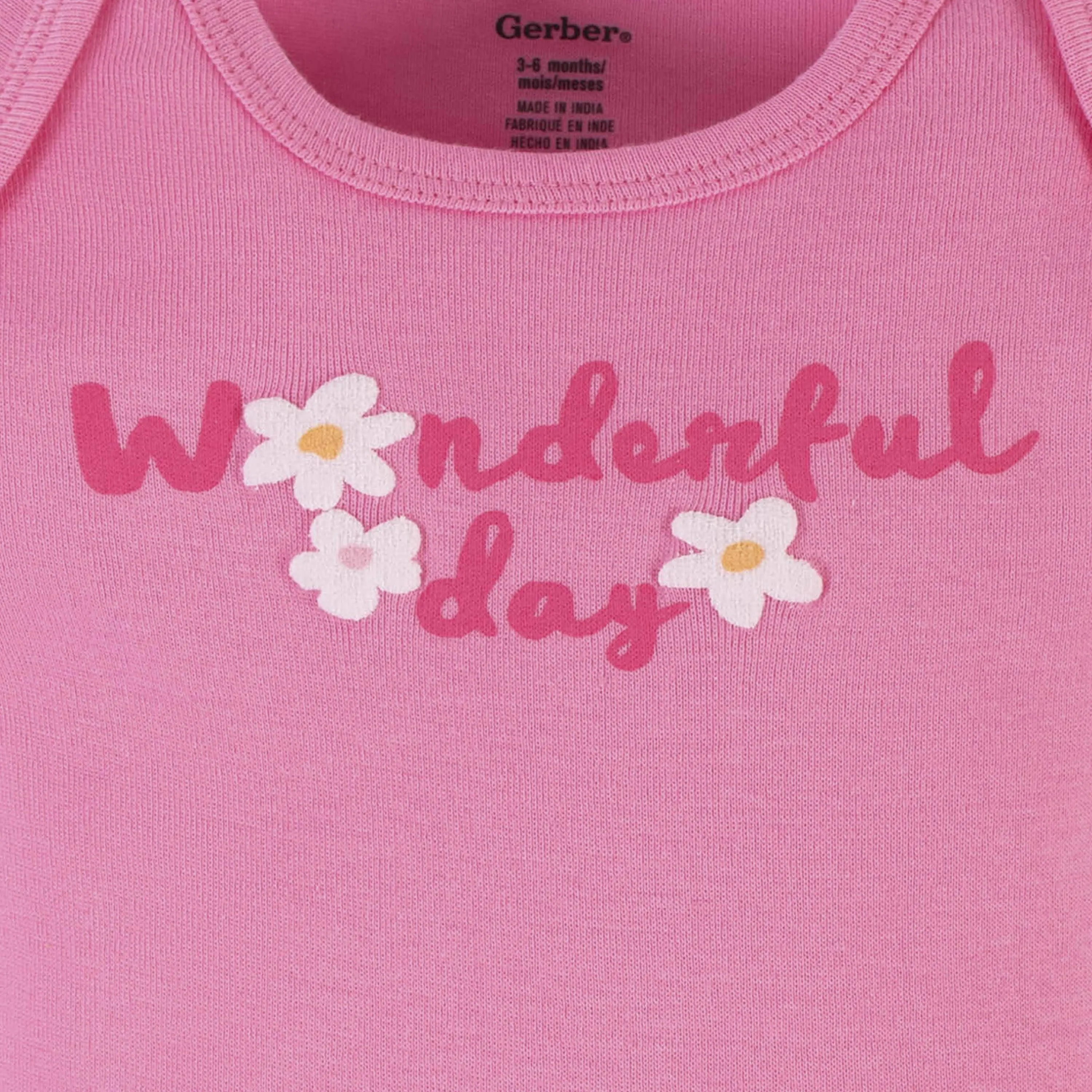 4-Pack Baby Girls Summer Blossom Short Sleeve Onesies® Bodysuits