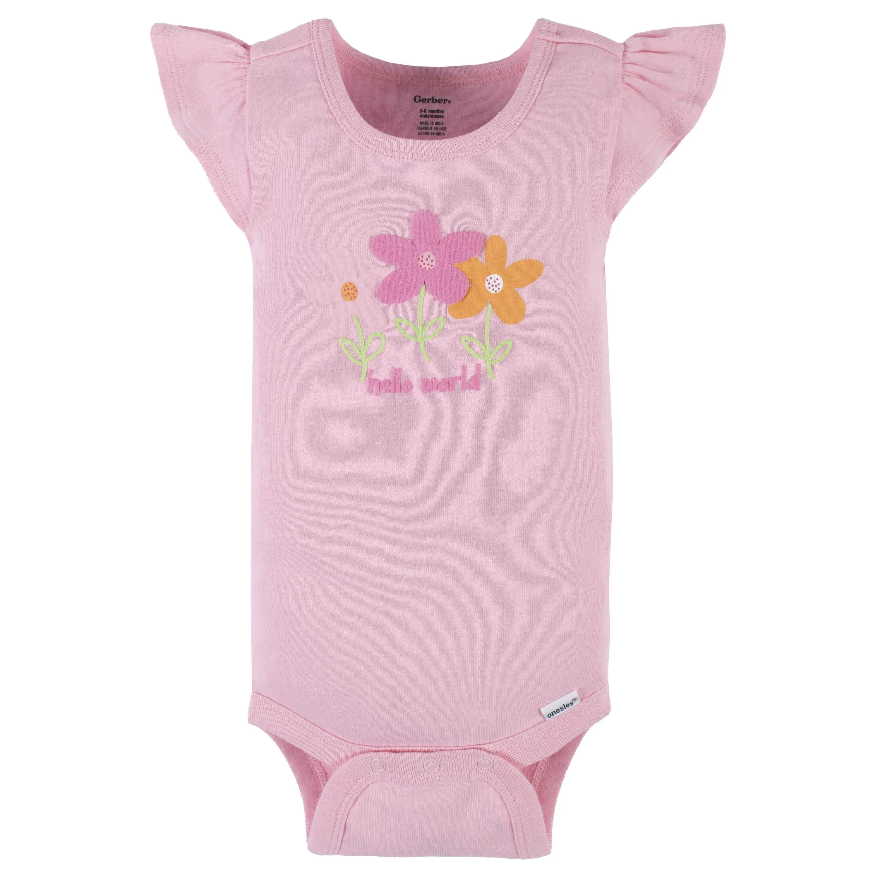 4-Pack Baby Girls Summer Blossom Short Sleeve Onesies® Bodysuits