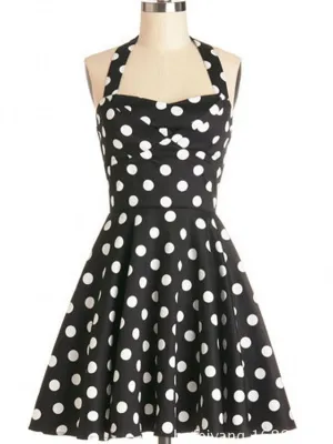50s polka dots halter dress