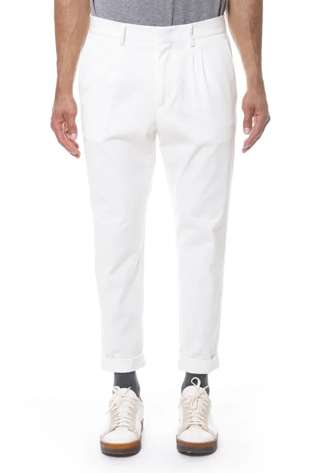 $575 ELEVENTY - Ivory/White Stretch Cotton Blend Dress/Casual Pants- 33W
