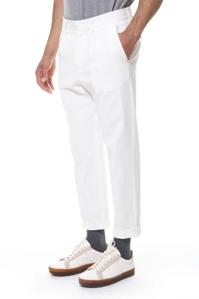 $575 ELEVENTY - Ivory/White Stretch Cotton Blend Dress/Casual Pants- 33W