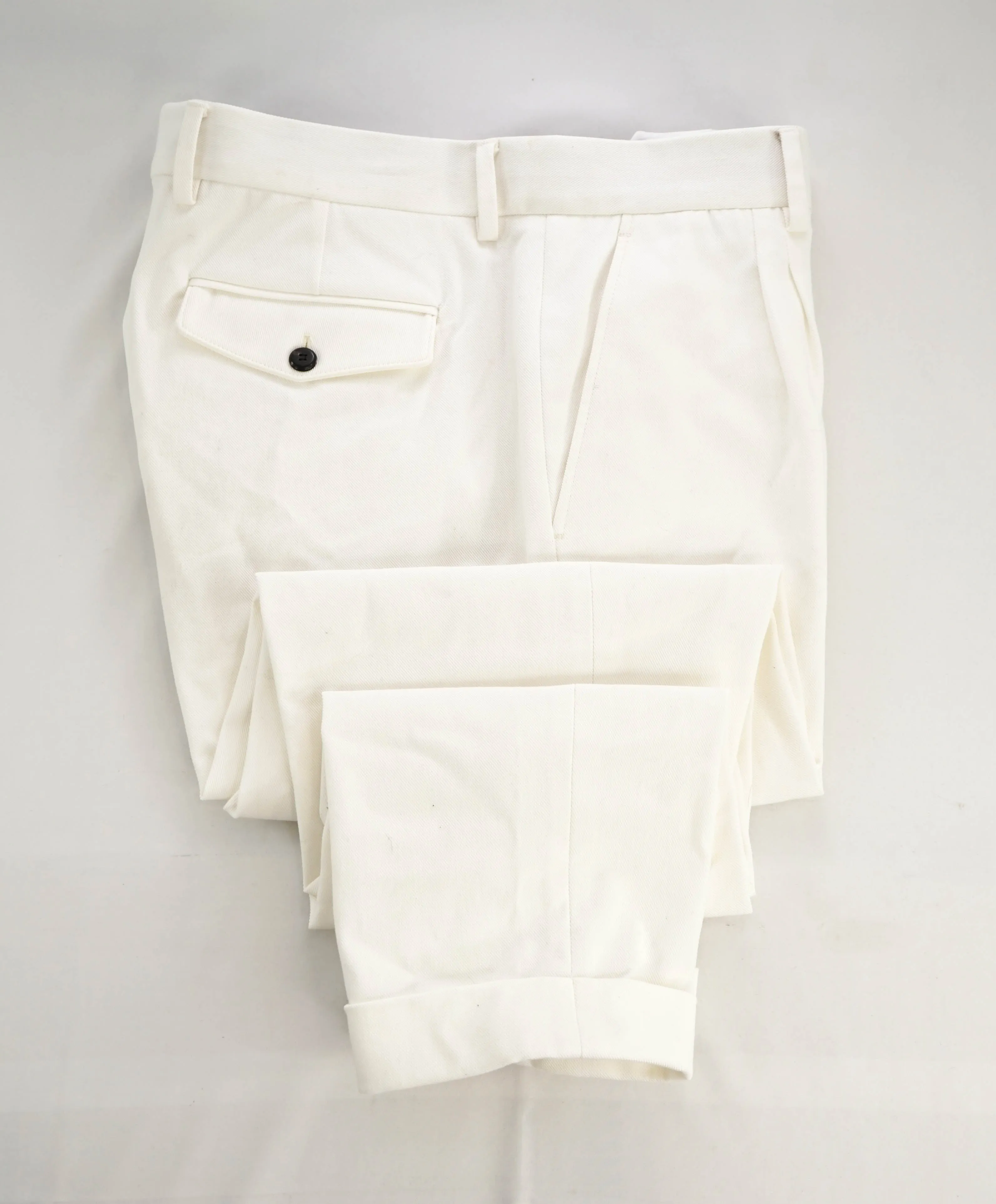 $575 ELEVENTY - Ivory/White Stretch Cotton Blend Dress/Casual Pants- 33W