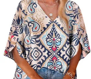 Abstract Half Sleeve Blouse