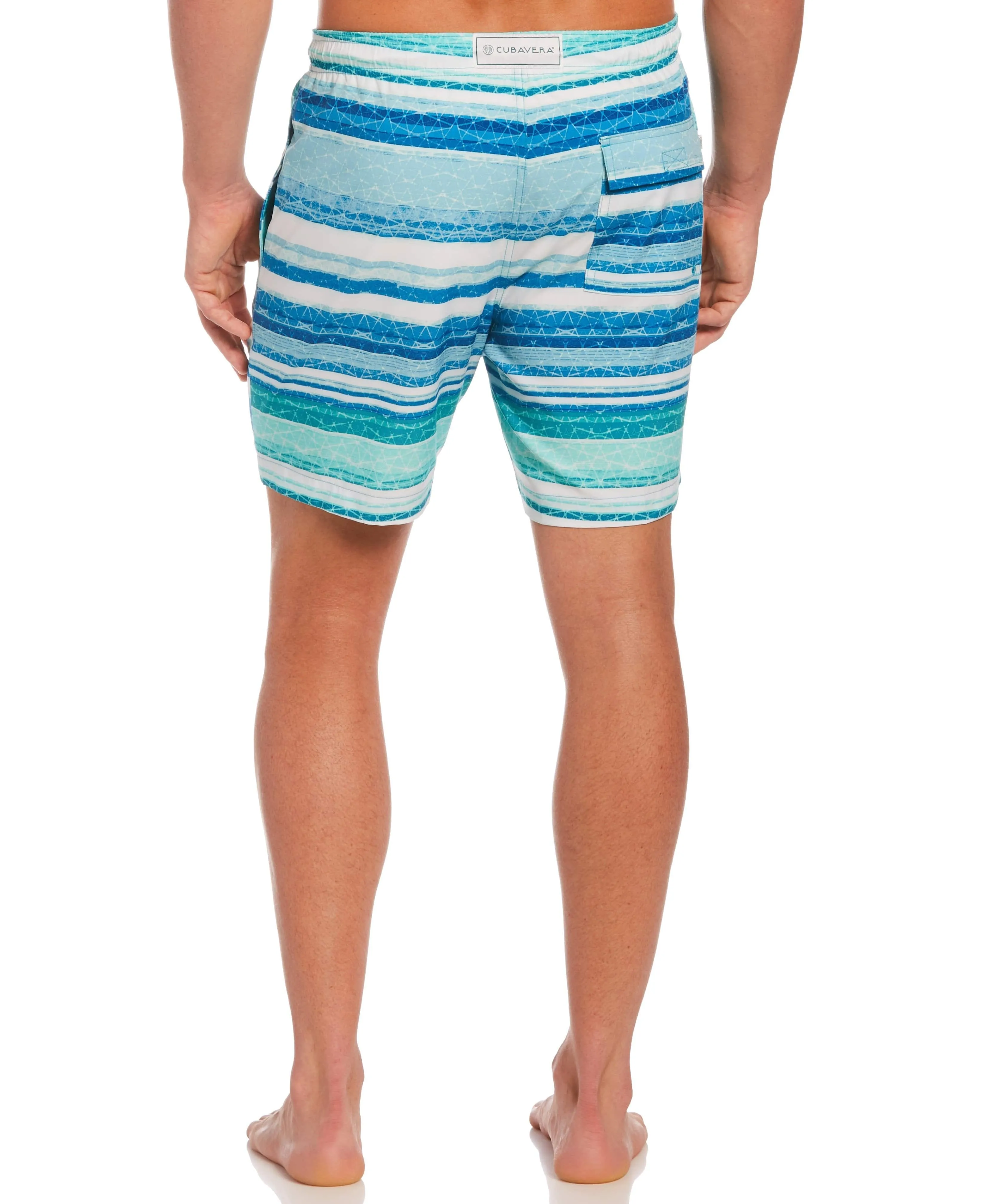 Abstract Ocean Print Swim Trunks