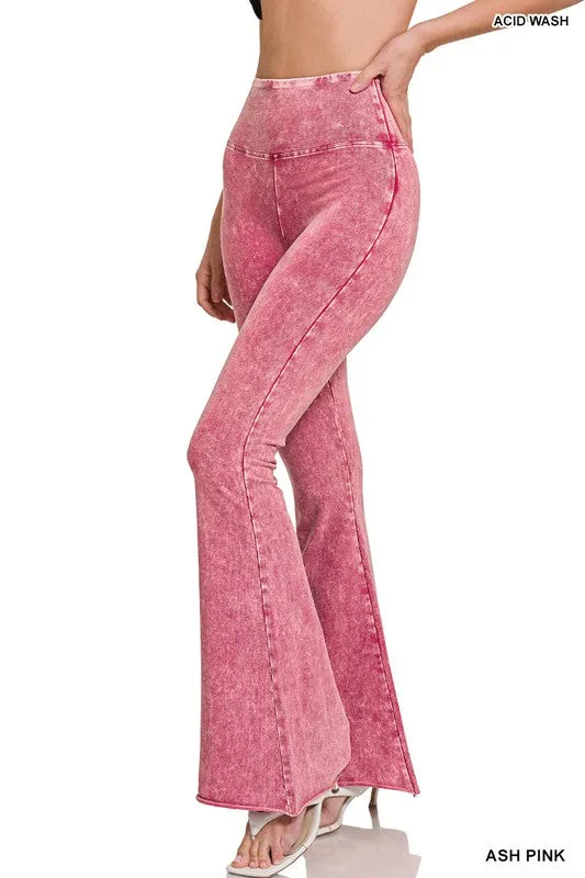 Acid Wash Flares with Yoga Band