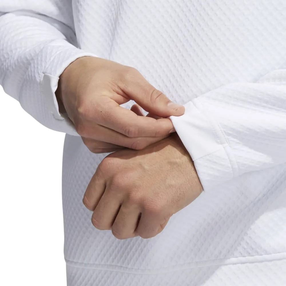 Adidas Mens Primegreen Water Resistant Quarter-Zip Pullover White