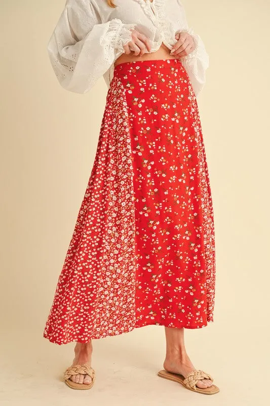 Aemi   Co Floral Elastic Waist Maxi Skirt