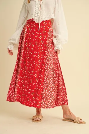 Aemi   Co Floral Elastic Waist Maxi Skirt