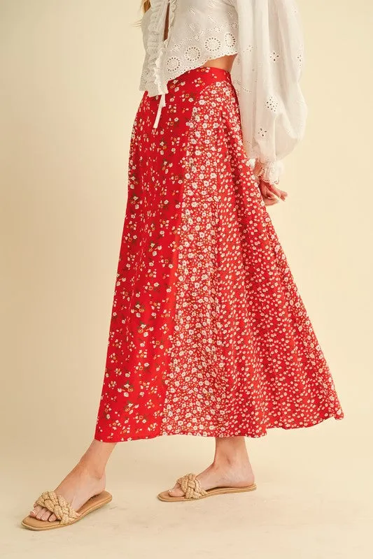 Aemi   Co Floral Elastic Waist Maxi Skirt