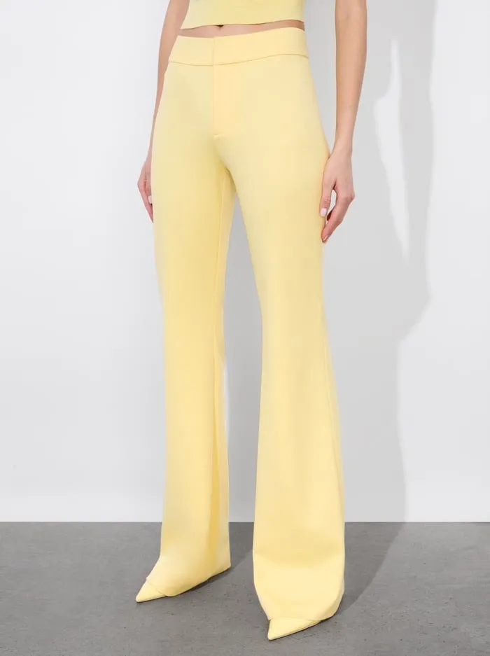 Alice   Olivia Andrew Bootcut Slim Pant in Butter