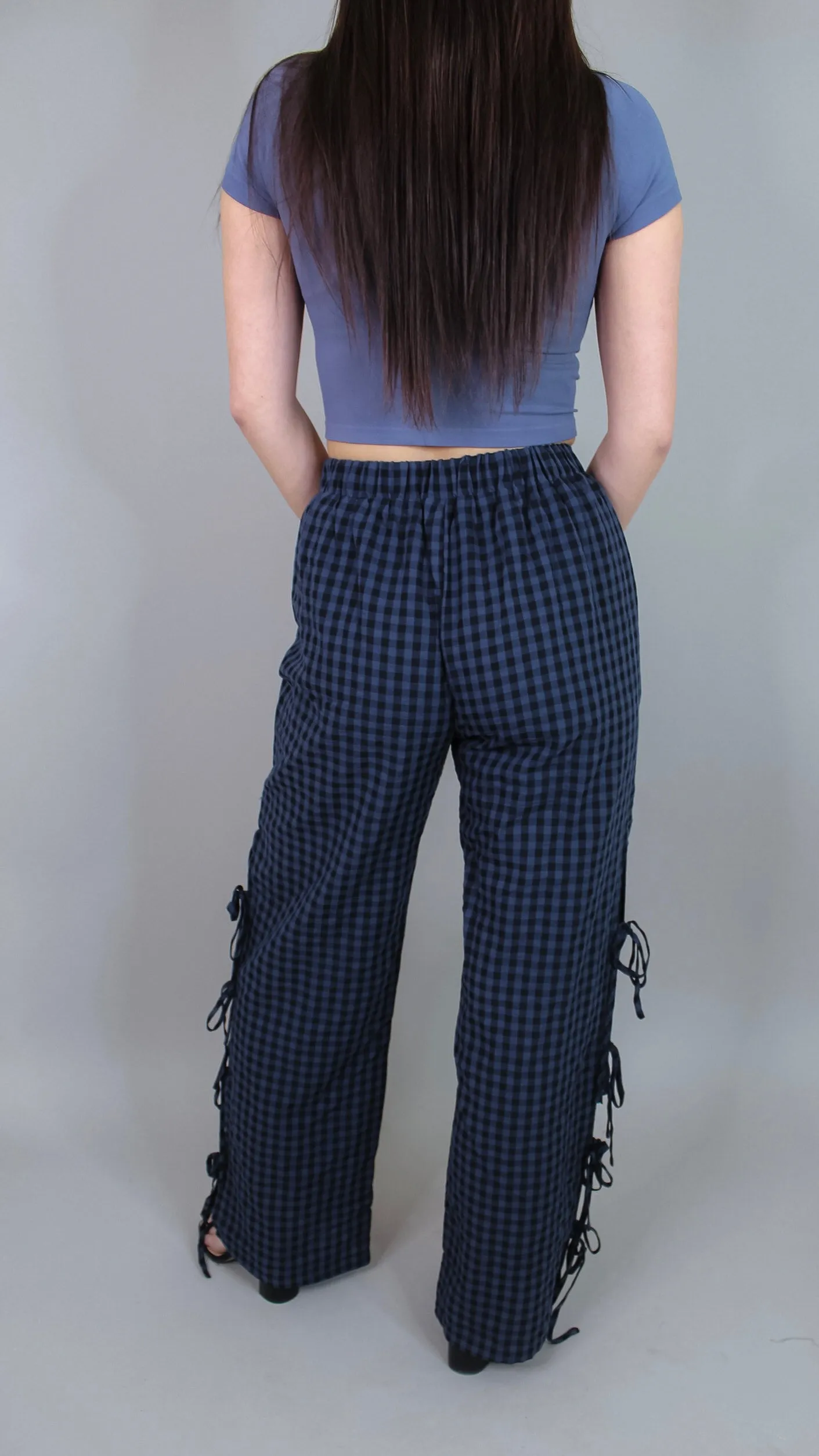 Amara Navy Gingham Pants