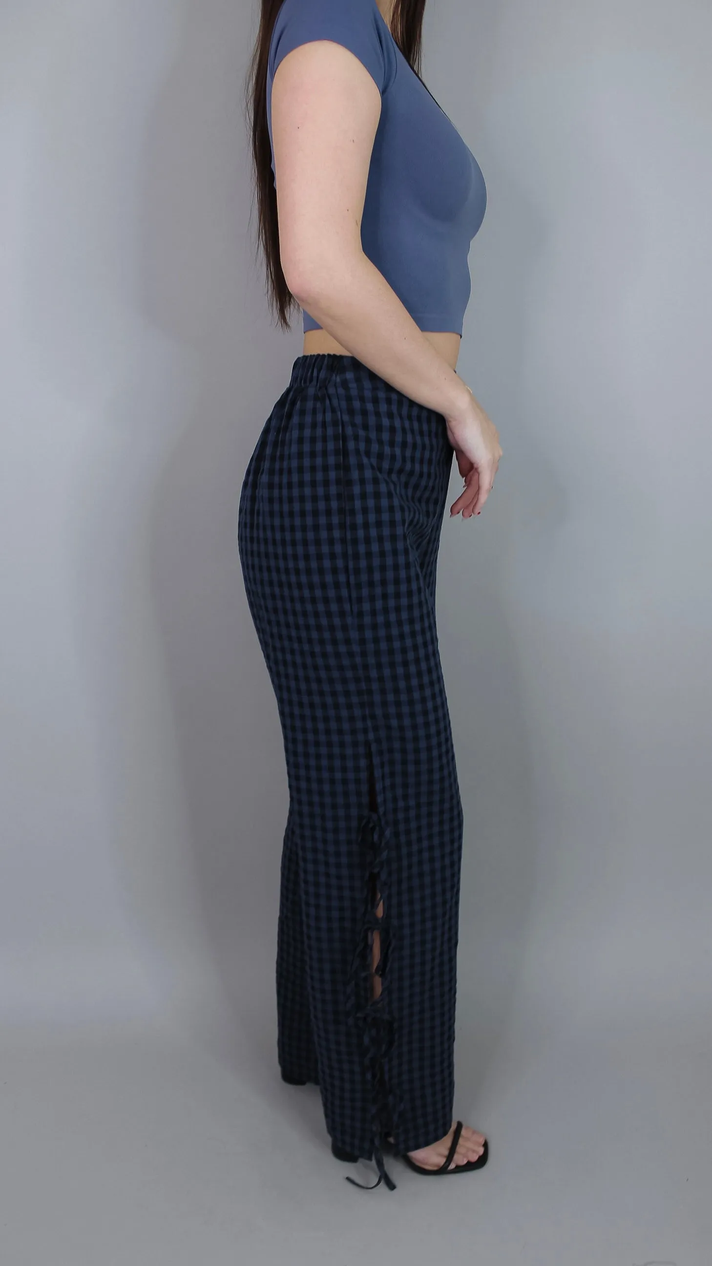 Amara Navy Gingham Pants