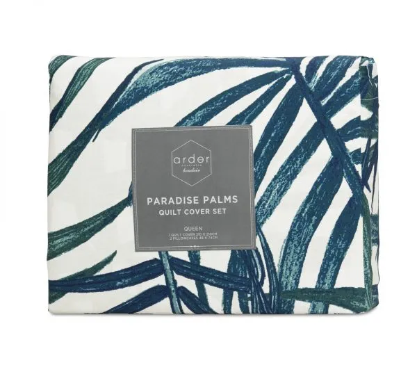 ARDOR BOUDOIR "Paradise Palms" QUILT COVER SET