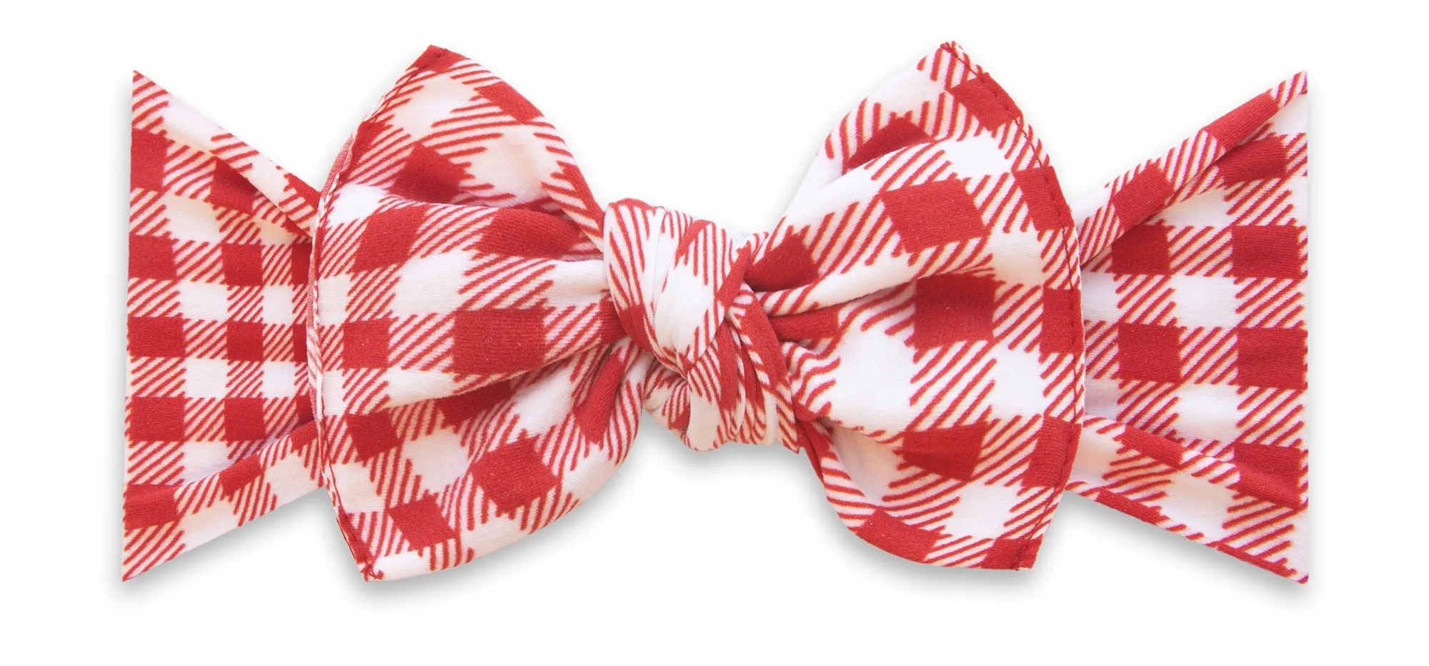 Baby Bling Cherry Check Printed Knot Headband