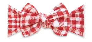 Baby Bling Cherry Check Printed Knot Headband