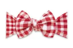 Baby Bling Cherry Check Printed Knot Headband