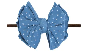 Baby Bling Denim Dot / Brown SHAB-BOW-LOUS Skinny Headband