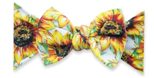 Baby Bling Golden Sunflowers Printed Knot Headband