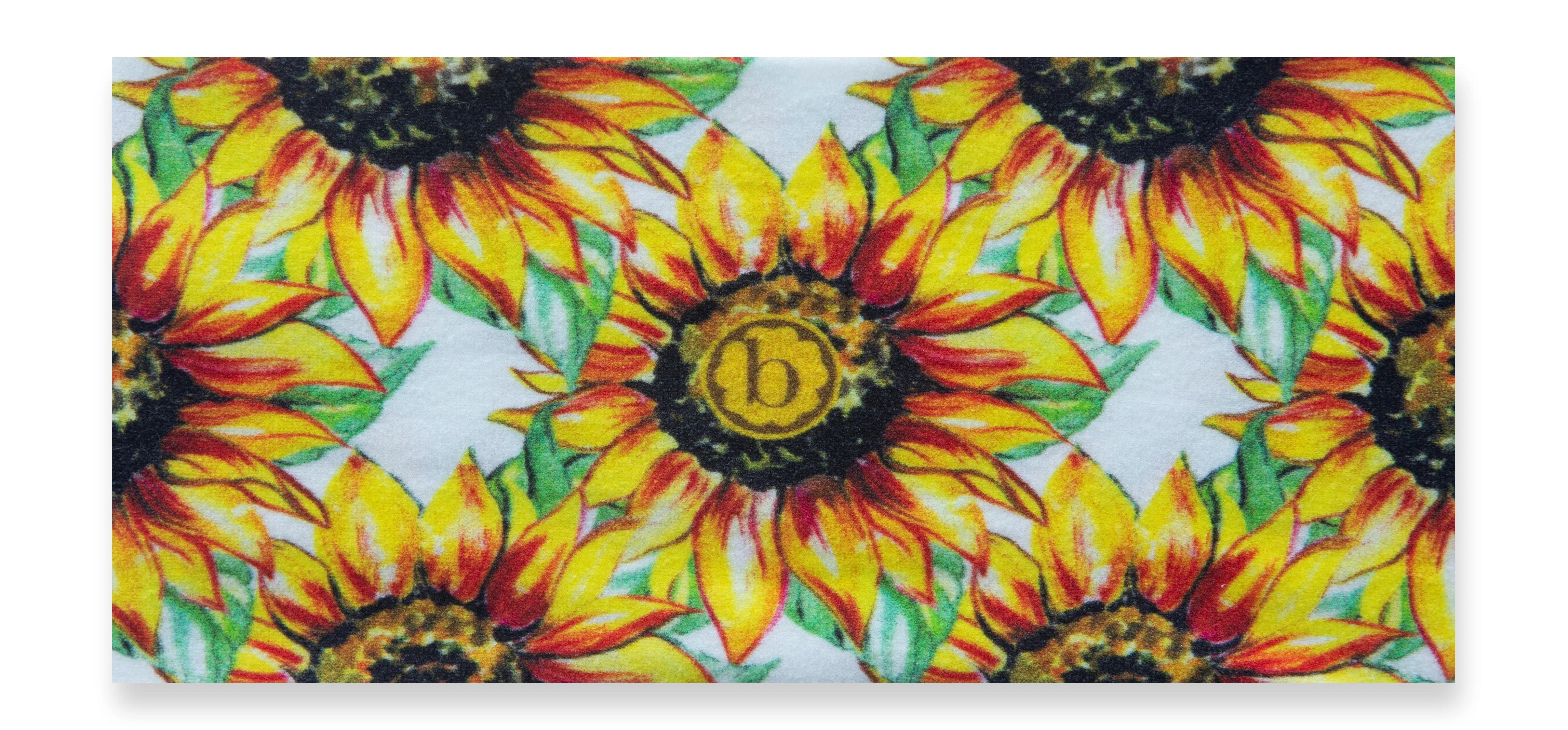 Baby Bling Golden Sunflowers Printed Knot Headband
