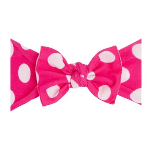 Baby Bling Hot Pink Polka Dot Printed Knot Headband