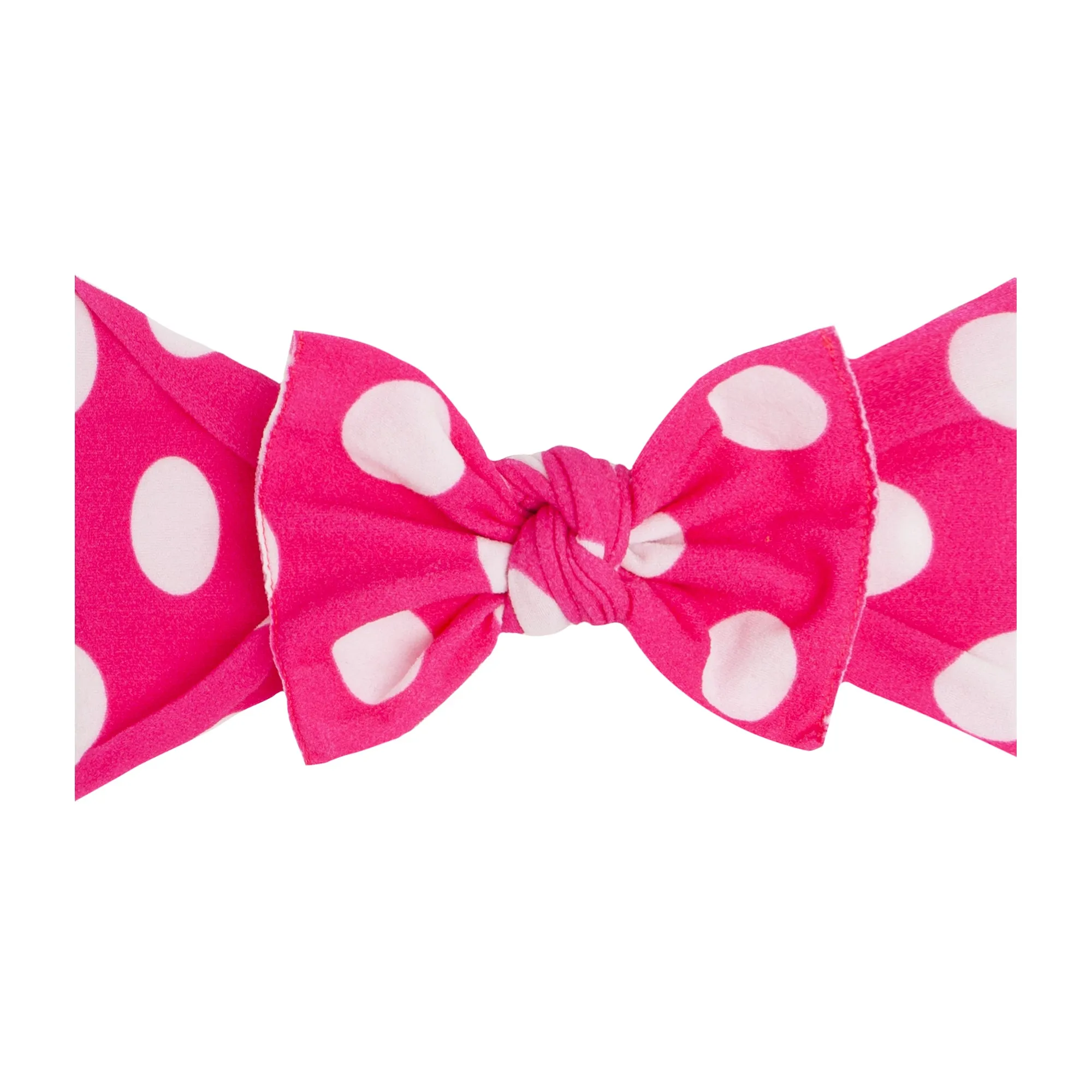 Baby Bling Hot Pink Polka Dot Printed Knot Headband