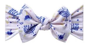 Baby Bling Menorah Printed Knot Headband