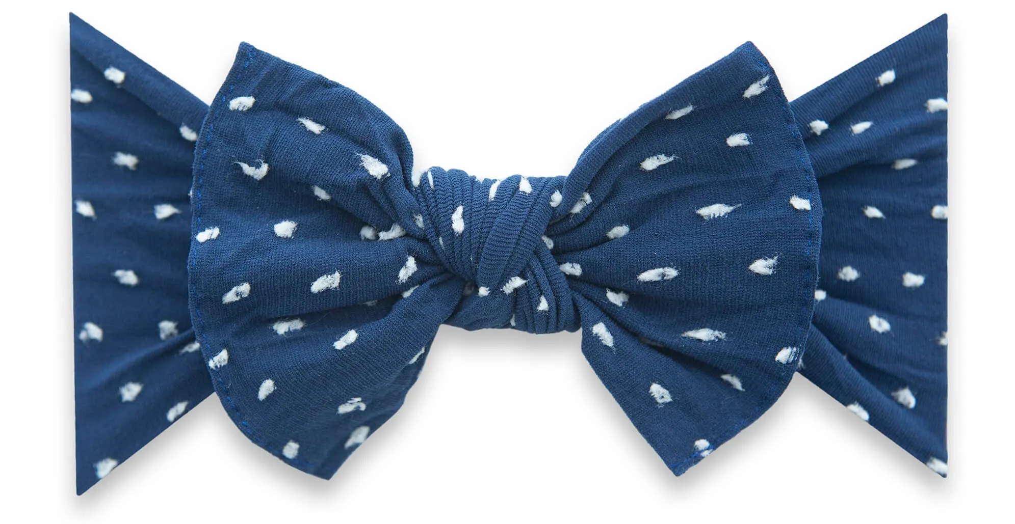 Baby Bling Navy Shabby Dot Patterned Knot Headband