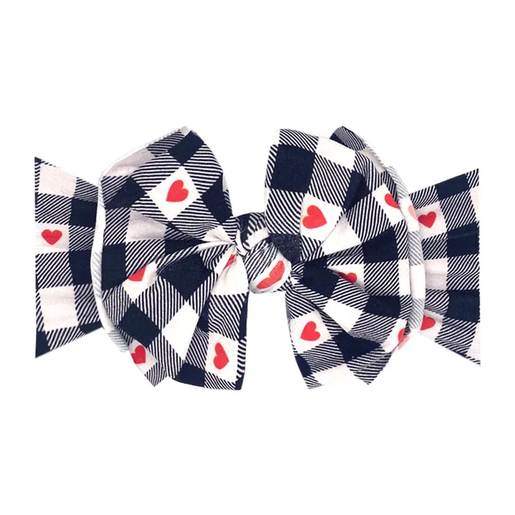 Baby Bling Plaid Heart Printed FAB Headband