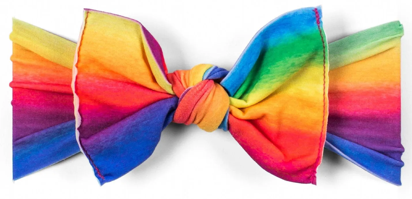 Baby Bling Watercolor Rainbow Printed Knot Headband