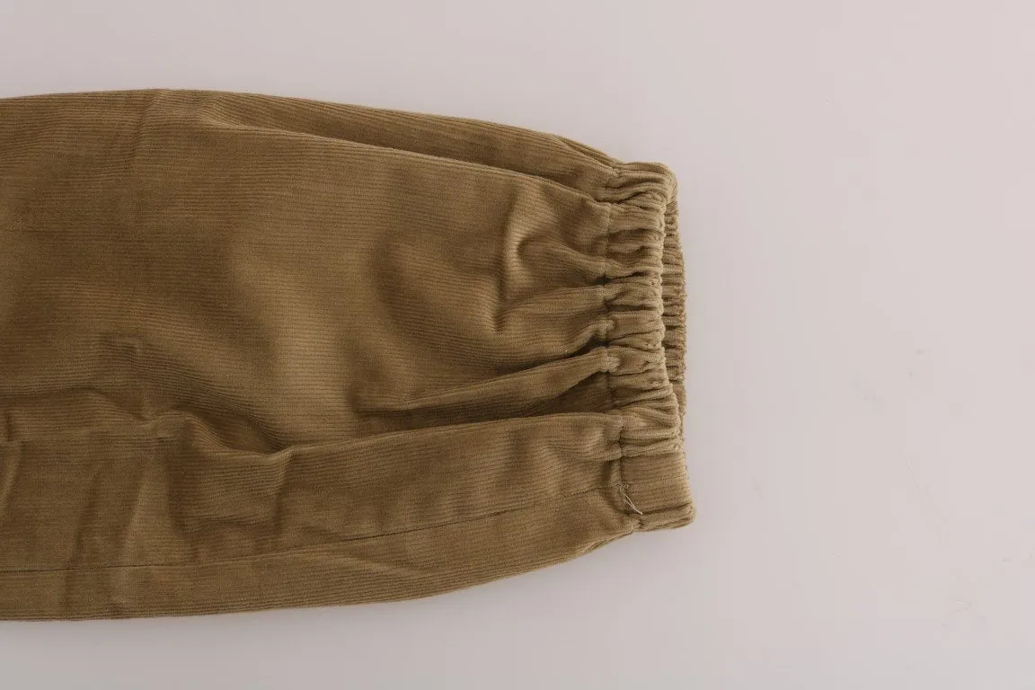 Beige Cotton Corduroys Pants