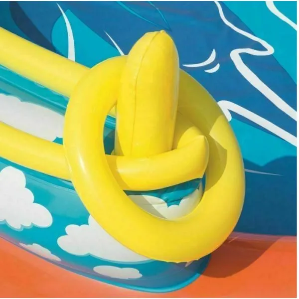 Bestway 8'8" X 8'8" X 41"/2.65M X 2.65M X 1.04M Lava Lagoon Play Center (1 pool, 1 slide, 1 water blob, 1 inflatable ring, 4 play balls, repair patch)