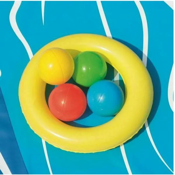 Bestway 8'8" X 8'8" X 41"/2.65M X 2.65M X 1.04M Lava Lagoon Play Center (1 pool, 1 slide, 1 water blob, 1 inflatable ring, 4 play balls, repair patch)