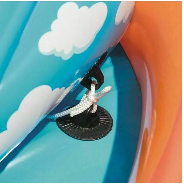 Bestway 8'8" X 8'8" X 41"/2.65M X 2.65M X 1.04M Lava Lagoon Play Center (1 pool, 1 slide, 1 water blob, 1 inflatable ring, 4 play balls, repair patch)