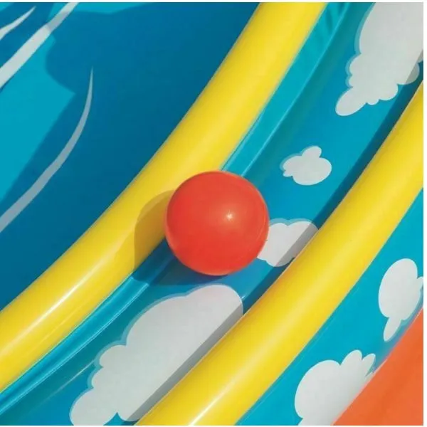 Bestway 8'8" X 8'8" X 41"/2.65M X 2.65M X 1.04M Lava Lagoon Play Center (1 pool, 1 slide, 1 water blob, 1 inflatable ring, 4 play balls, repair patch)