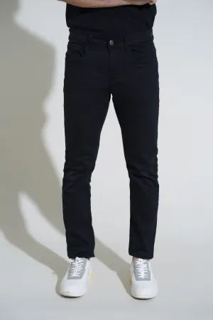 Black Cotton Pants-Smart Fit