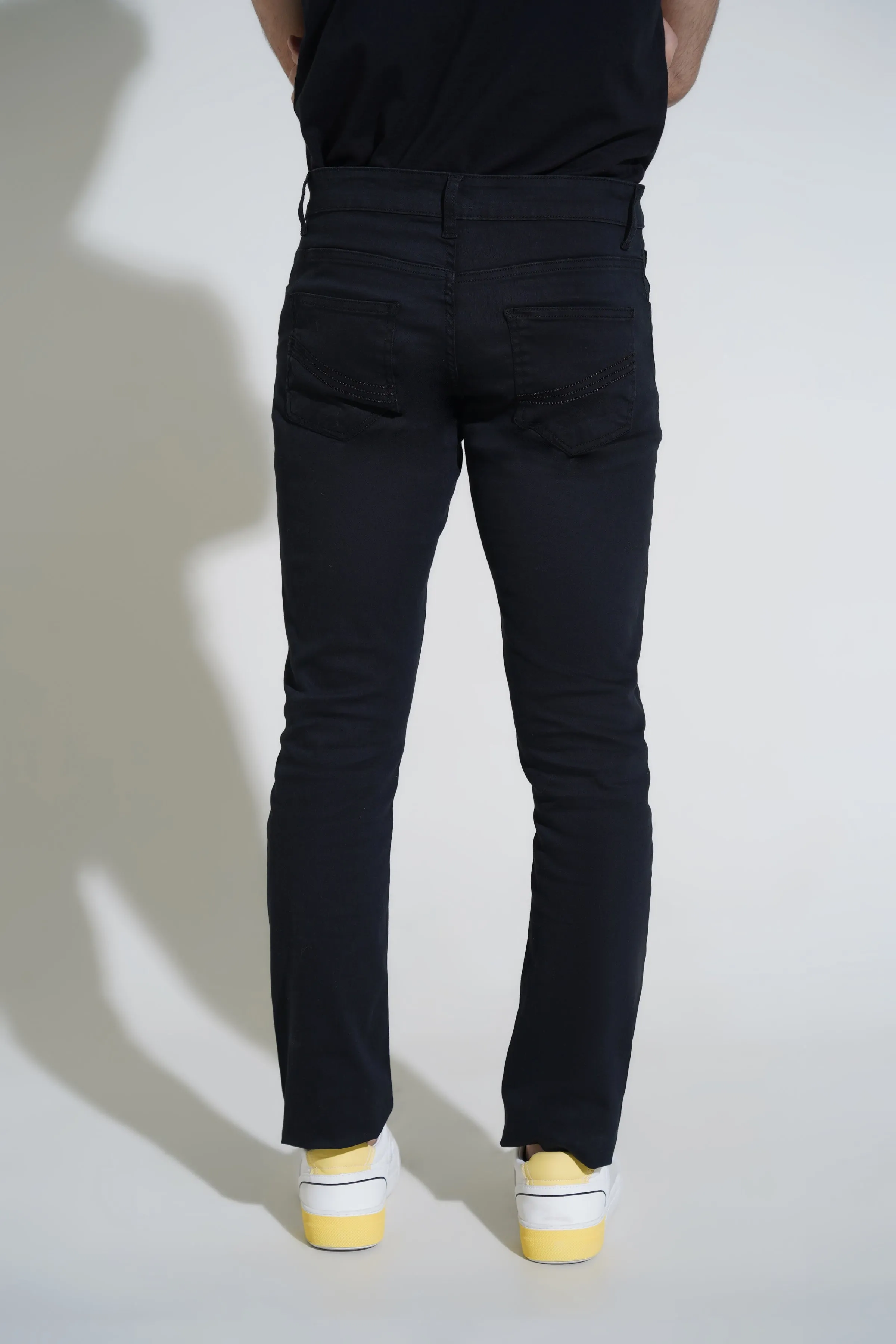 Black Cotton Pants-Smart Fit