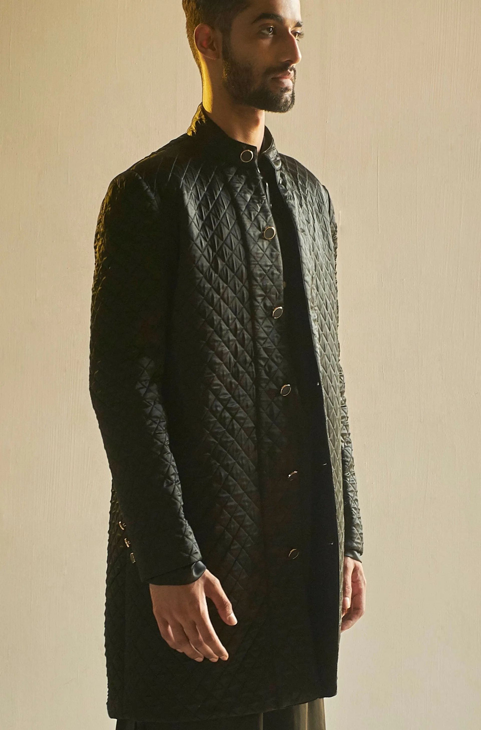 Black Quilted Band Gala Set