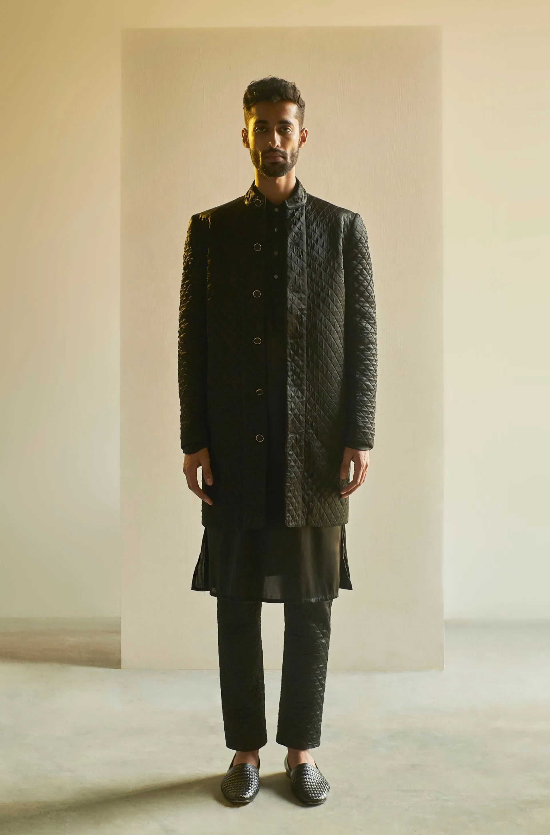 Black Quilted Band Gala Set
