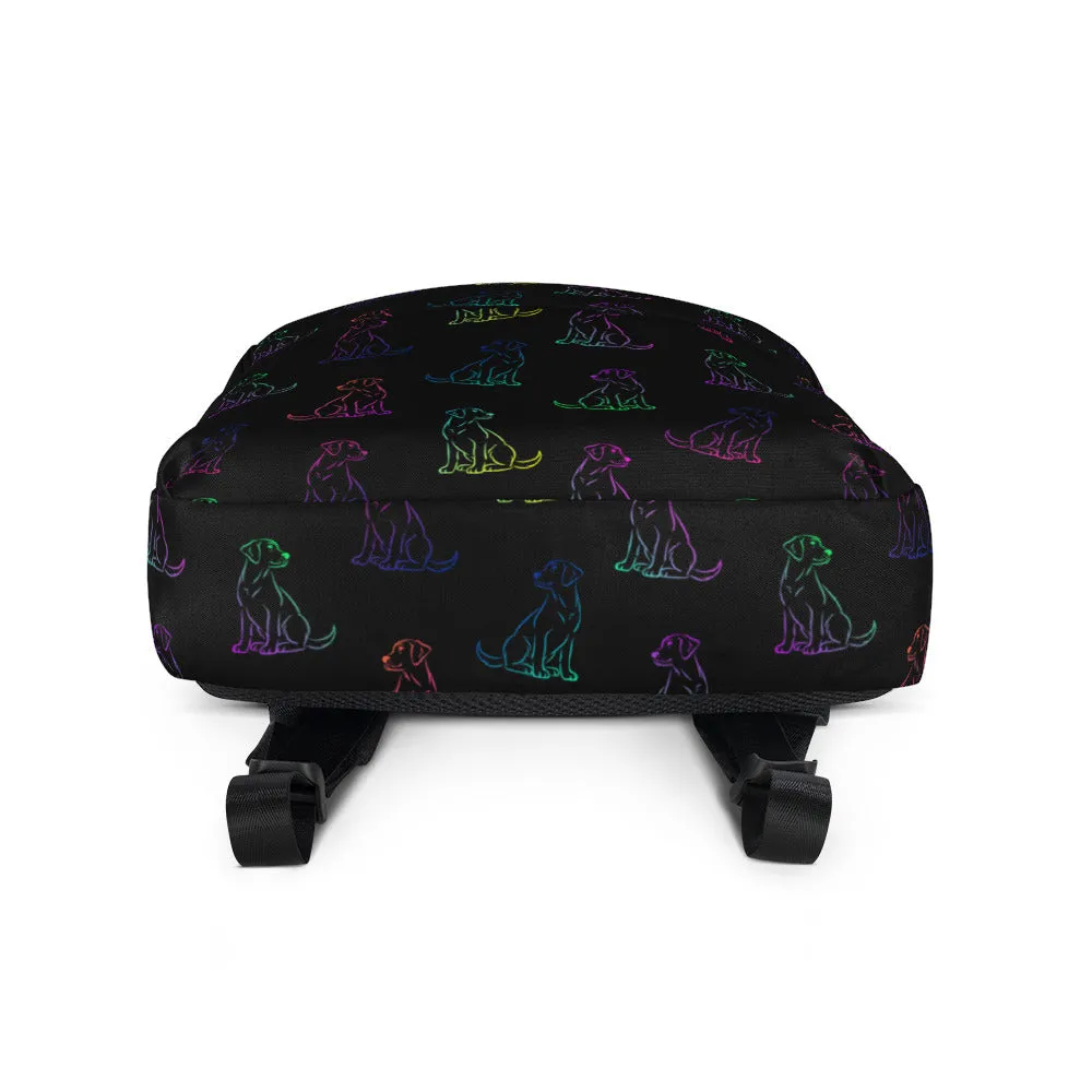 Black Rainbow Dog Backpack