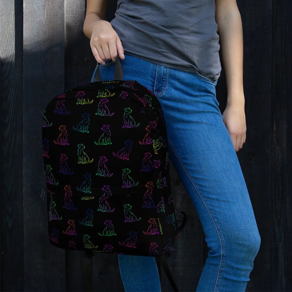 Black Rainbow Dog Backpack