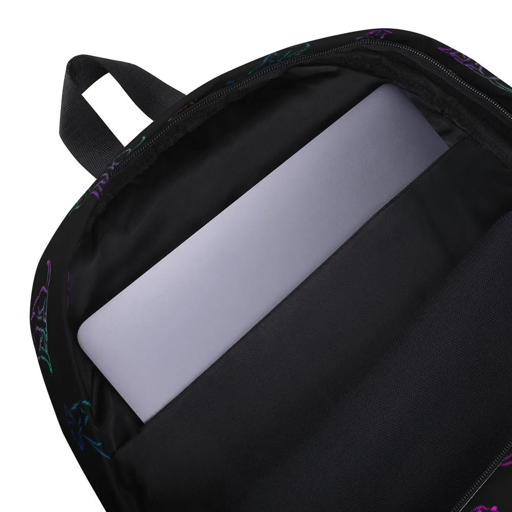 Black Rainbow Dog Backpack