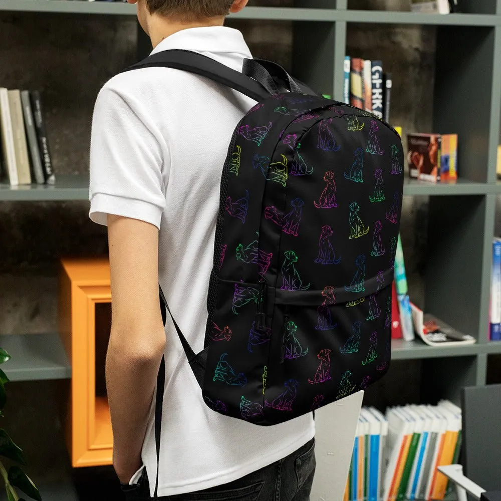 Black Rainbow Dog Backpack
