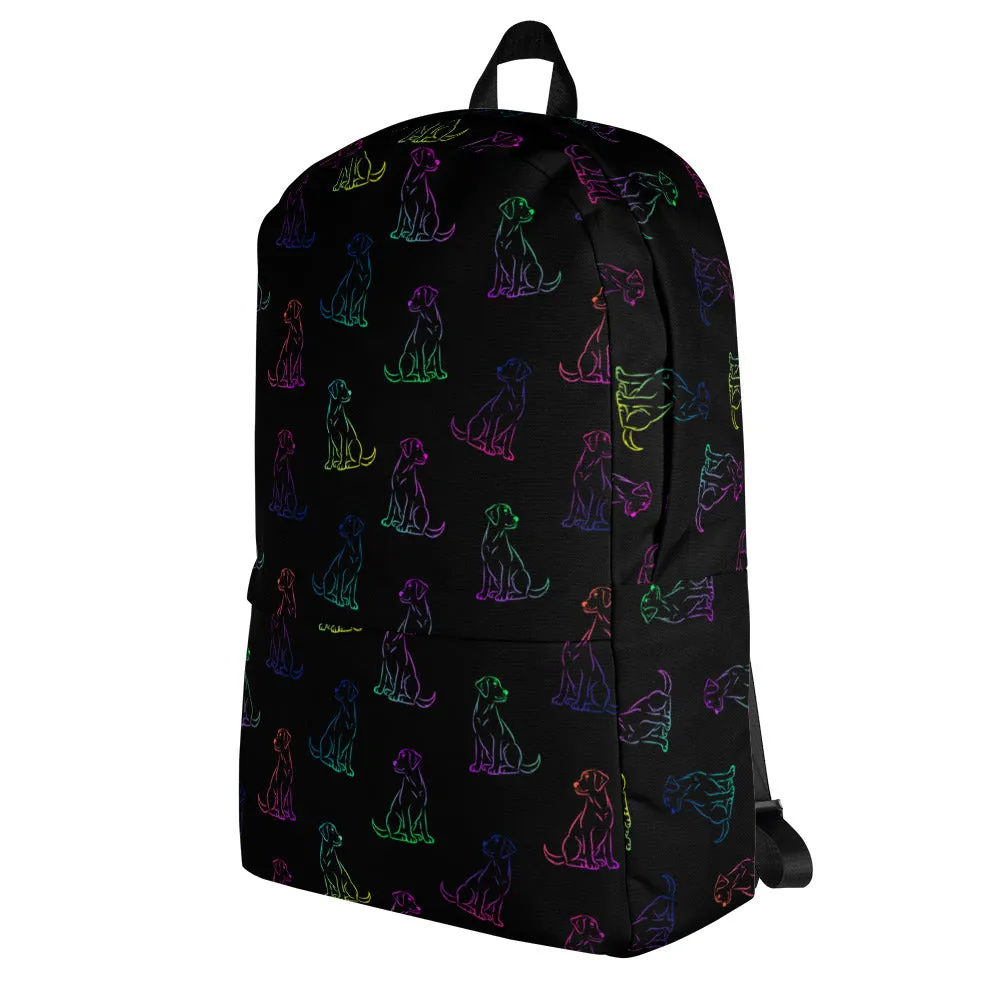 Black Rainbow Dog Backpack