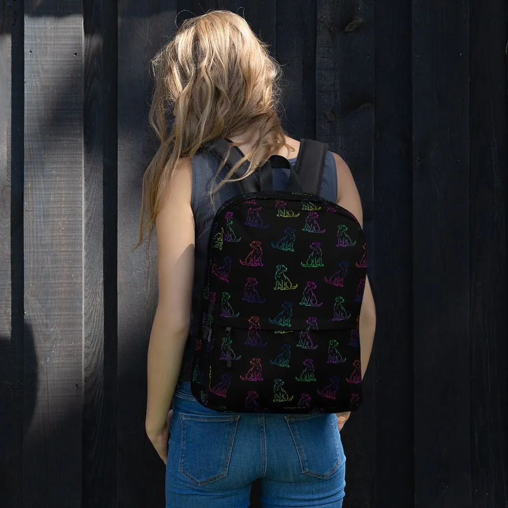 Black Rainbow Dog Backpack