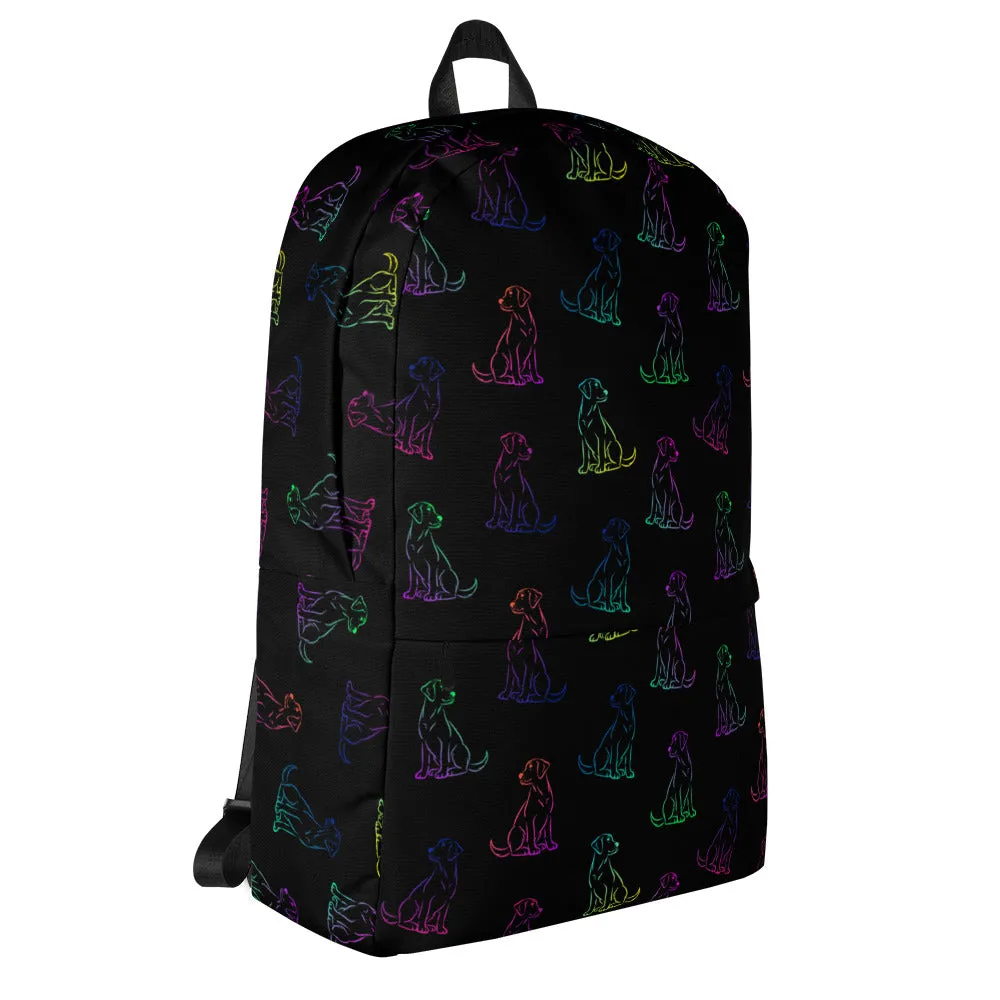 Black Rainbow Dog Backpack