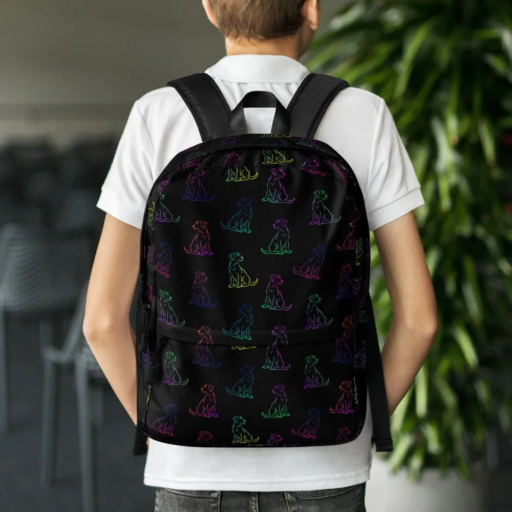 Black Rainbow Dog Backpack