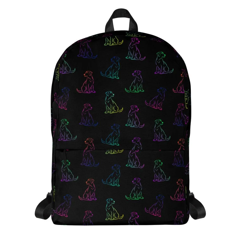 Black Rainbow Dog Backpack